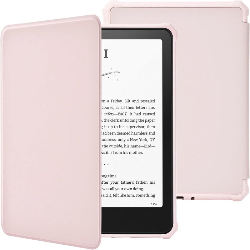 amzcase Case for Kindle Paperwhite 12th Genalation (7 inch 2024 Release) & Kindle Colorsoft Signature Edition,All New Slim Durable PU Case with Smart Sleep/Wake for Kindle Paperwhite 2024, Skin Pink - Image 1